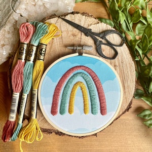 Alle leeftijden Rainbow DIY Borduur kit, Easy Stitch Kit