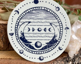 Moon Phase Round Vinyl sticker