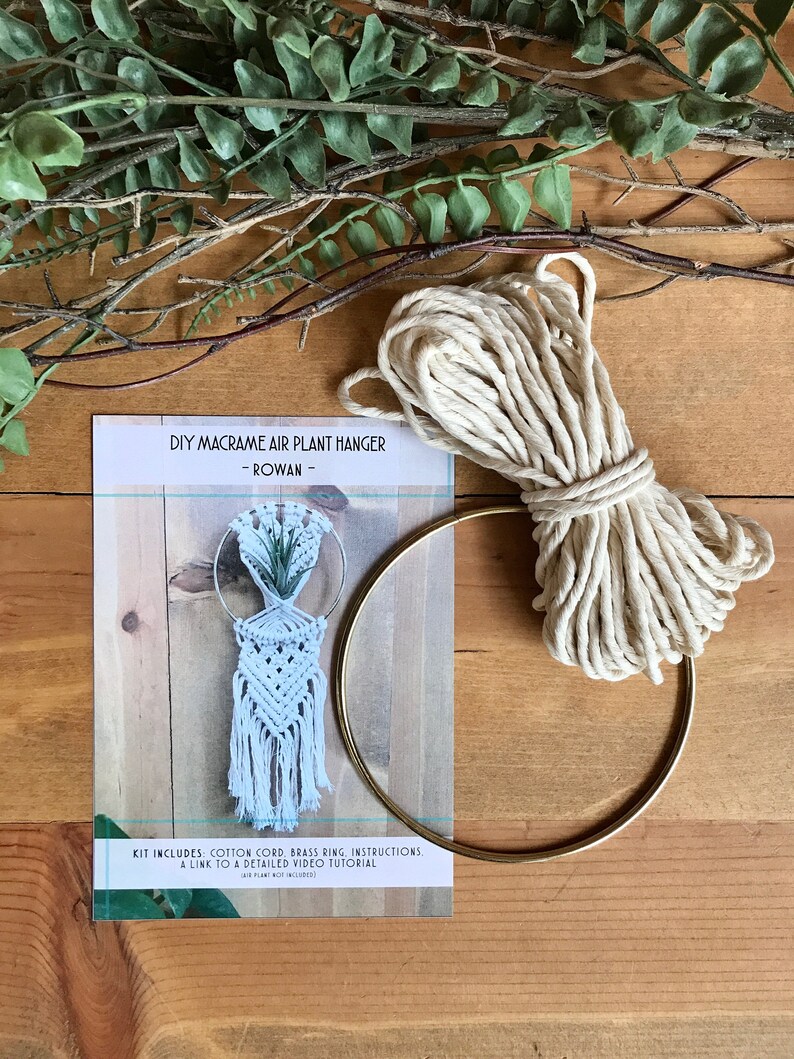 DIY macrame air plant hanger kit the Rowan, air plant hanger kit, macrame kit, diy macrame, crafty boho kit image 10