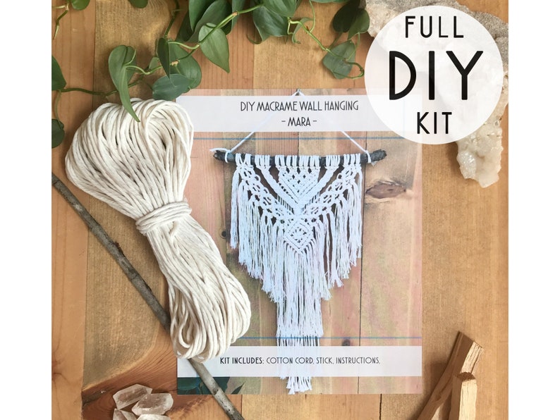 DIY macrame Wall Hanging kit The Mara macrame kit Fiber image 0