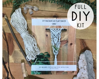 DIY macrame plant hanger kit “the Anna”, air plant hanger kit, diy macrame kit, DIY Crystal macrame, diy craft kit, diy air plant kit