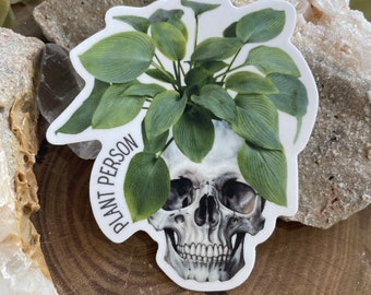 Plant Person Skull Sticker, waterproof  sticker