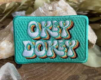 Okey Dokey retro Iron on Patch