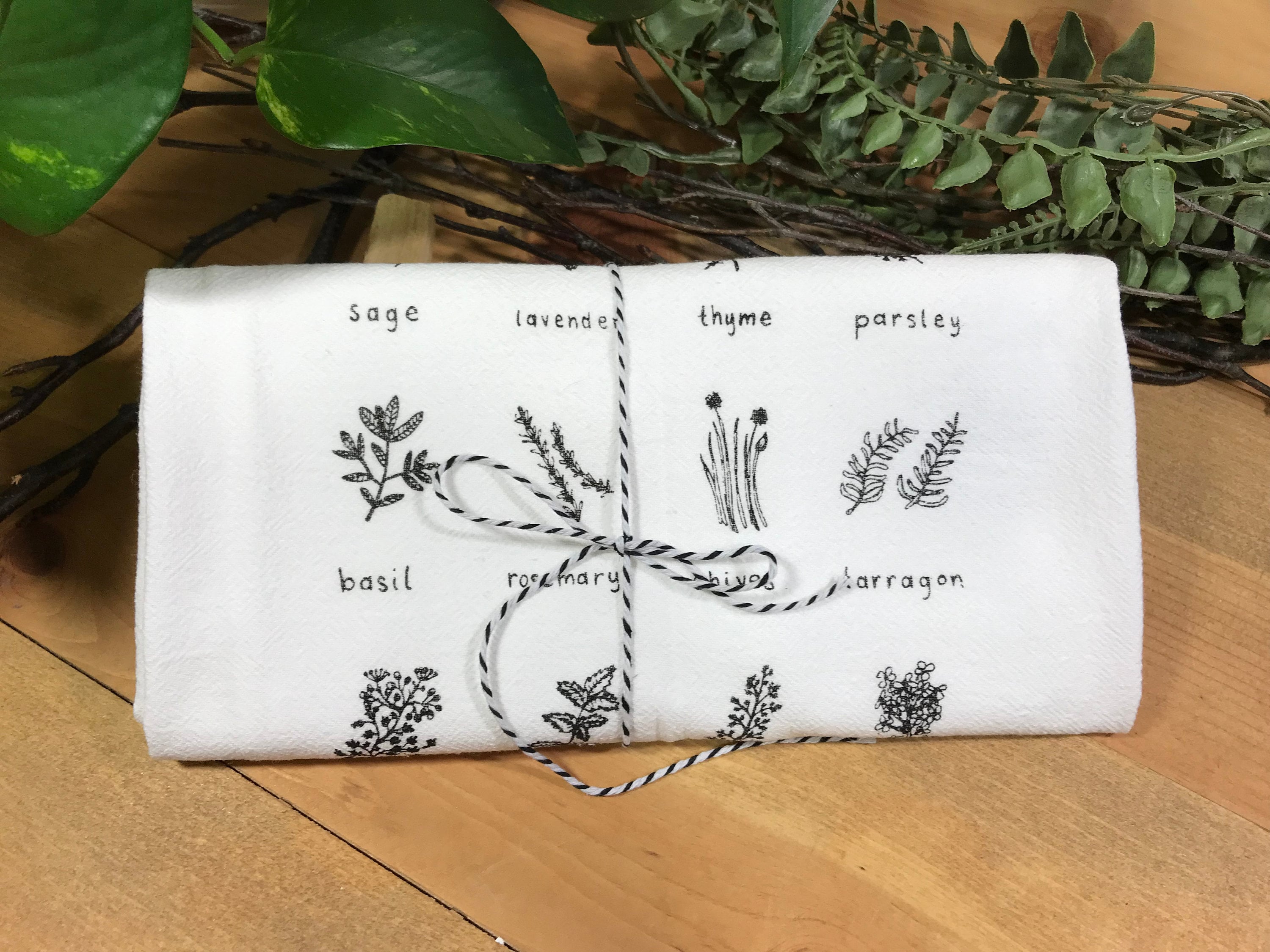 Herbs Spices Kitchen Towels, Tea Towels, Flour Sack Towels