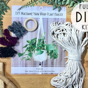 DIY macrame yarn wrap plant hanger kit , macrame kit , easy kit , beginner kit , DIY Macrame
