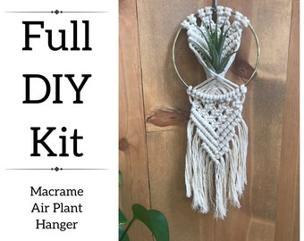 DIY macrame air plant hanger kit “the Rowan”, air plant hanger kit, macrame kit, diy macrame, crafty boho kit