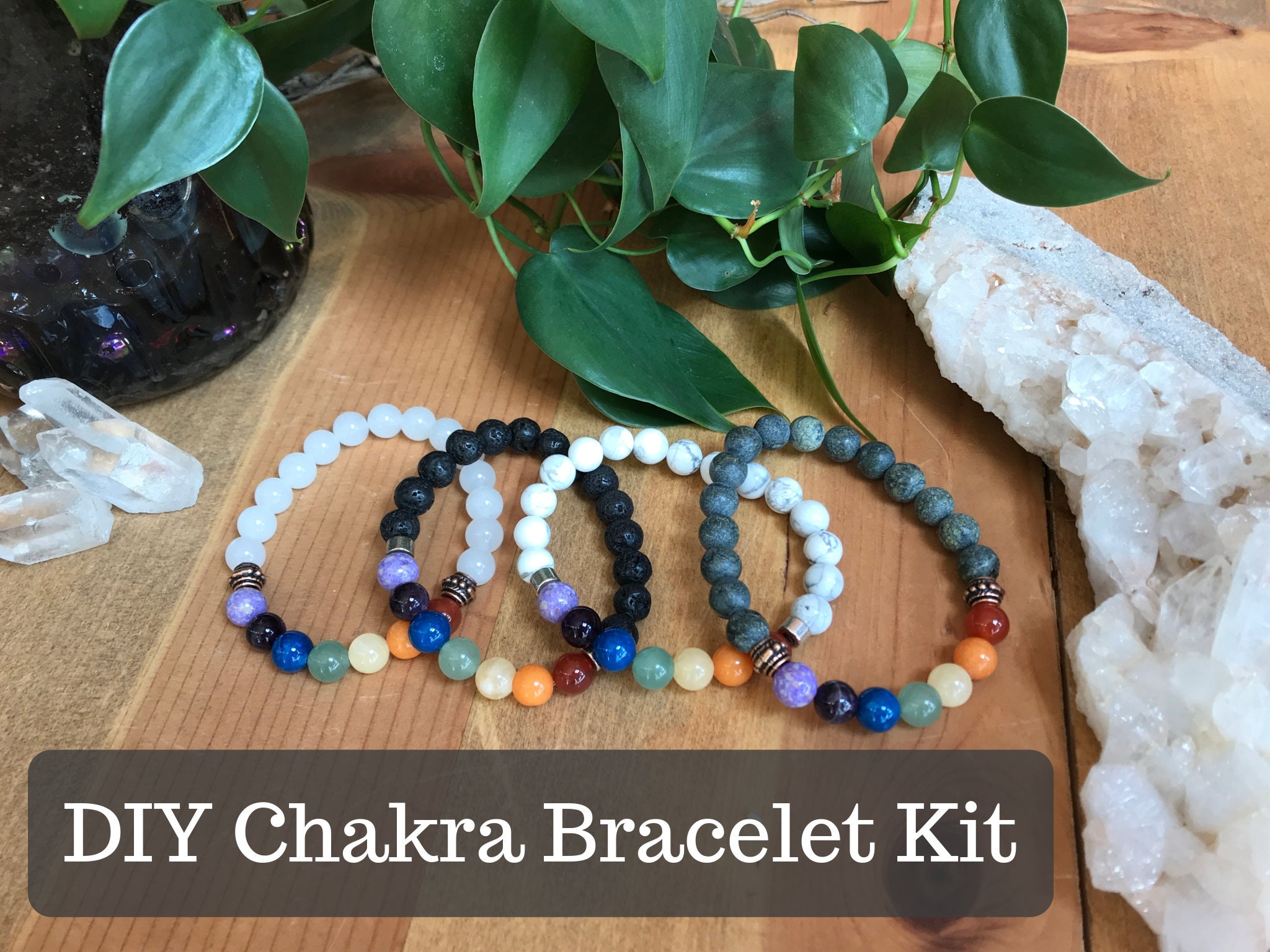 DIY Chakra bracelet kit full kit make your own bracelet Etsy