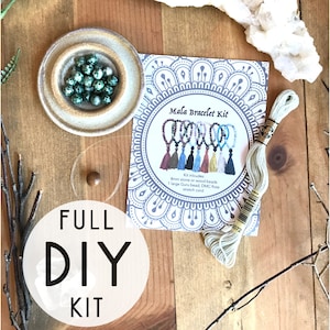 Mala Bracelet DIY kit - tassel bracelet - make your own - stretch bracelet kit - jewelry craft easy kit