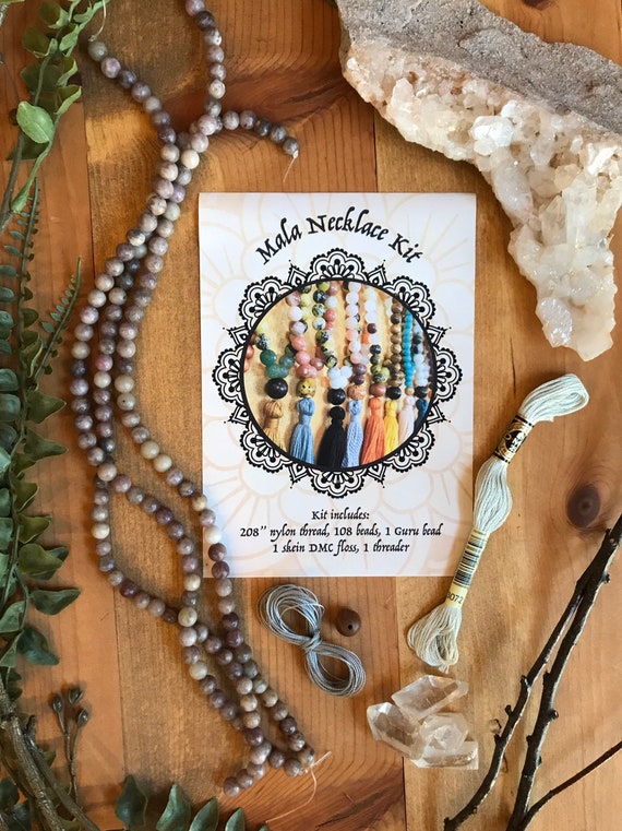 DIY Mala Necklace Kit, Make Your Own Mala, DIY Jewelry Kit, Diy