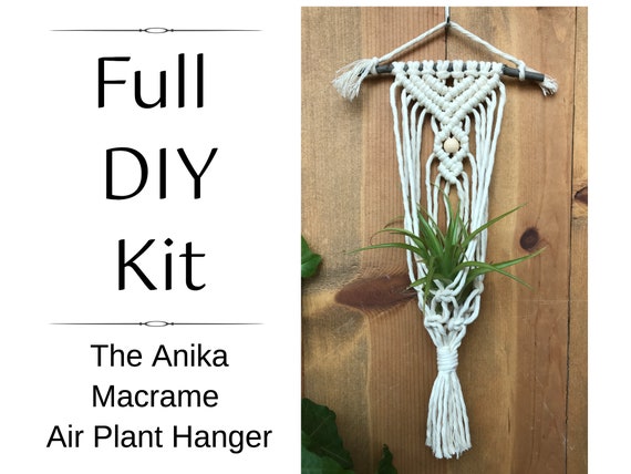 DIY Anika Macrame Air Plant Hanger Kit, Boho Macrame Kit, Crafty Kit, DIY Macrame  Kit, DIY Macrame Air Plant Hanger Kit, Diy Craft Kit - Etsy