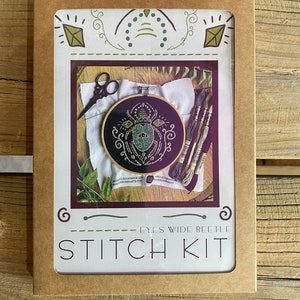 DIY Stitch Kit Eyes Wide Beetle, easy embroidery kit, diy bug embroidery kit, Magical DIY kit image 8