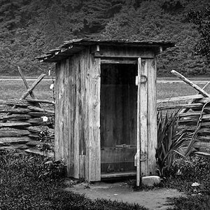 Historic Outhouse Photograph, North Carolina, Mountain Farm Museum, Smoky Mountains, National Park, Appalachia Landscape Photograph, Print