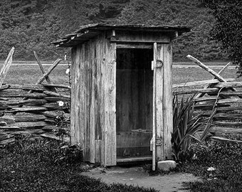 Historic Outhouse Photograph, North Carolina, Mountain Farm Museum, Smoky Mountains, National Park, Appalachia Landscape Photograph, Print