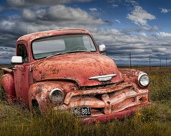 Abandoned Rusty Pickup Truck, an Americana Automobile Landscape, Car Photography, Rustic Fine Art, Wall Decor, Giclée print, canvas prints