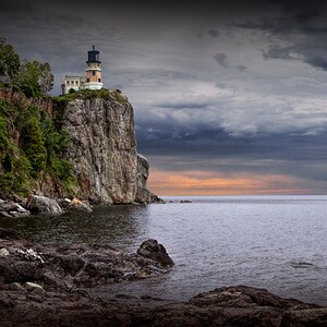 Split Rock Lighthouse, Minnesota Lighthouse, Lighthouse Sunrise, Minnesota Shoreline, Lake Superior, Great Lakes, Seascape Photograph image 1