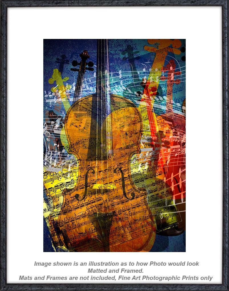 Abstract Violin Art Print: Colorful Music Wall Decor - Etsy