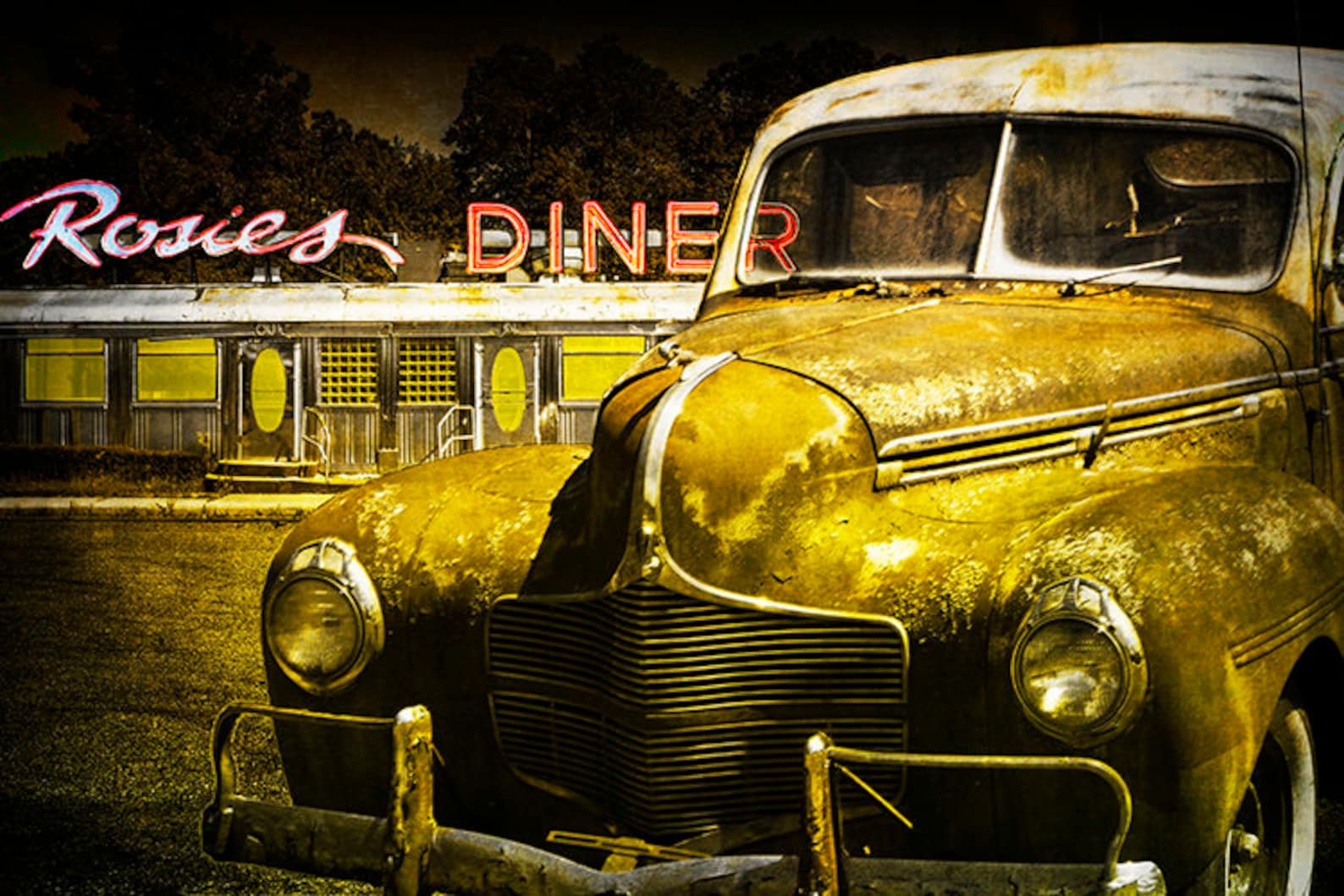 Vintage Automobile Rosie's Diner Historic Diner Etsy