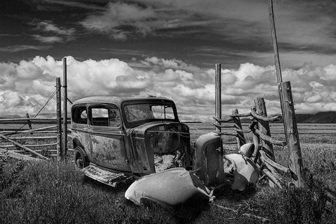 Abandoned Rusty Car Fine Art Photography: Western Sepia Print - Etsy