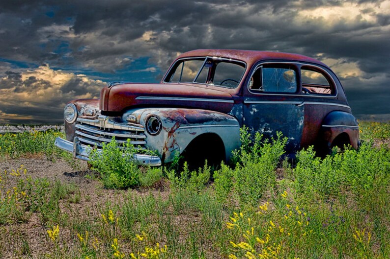 Abandoned Automobile Vintage Automobile Car Photography image 1