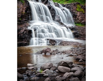 Portion of Gooseberry Lower Water Falls at Falls State Park on Lake Superior in Minnesota, Fine Art Photography Print, Canvas Wrap Art,