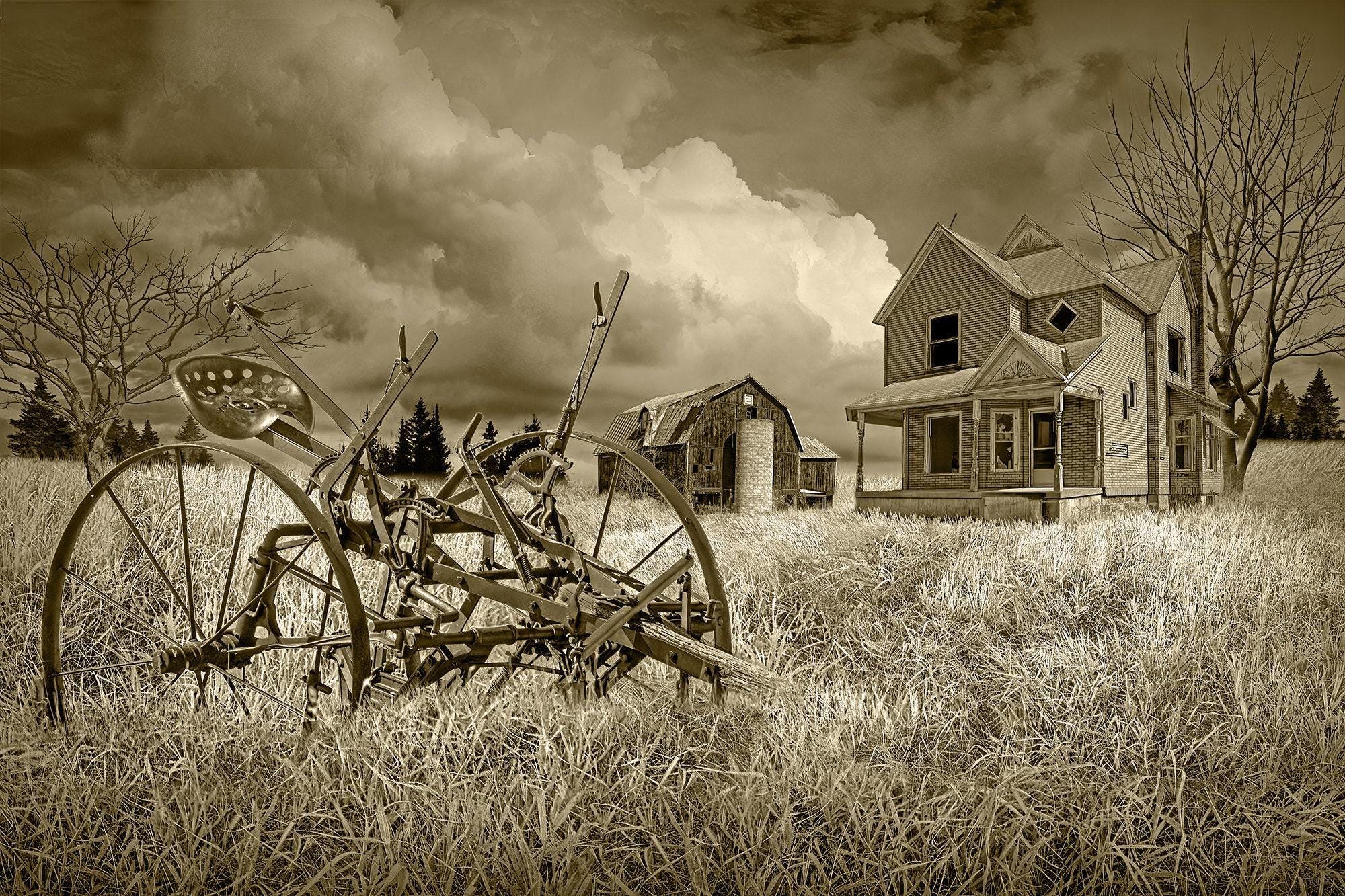 Red Barn Farmhouse Print: Rustic Americana Country Wall Decor - Etsy
