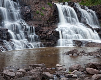 Lower Gooseberry Water Falls by the North Shore of Lake Superior in Minnesota No. 2091 - A Nature Landscape Photograph