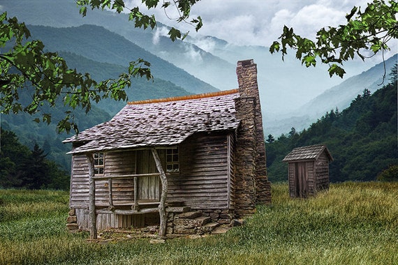 Wood Cabin Blue Ridge Mountains Wood Outhouse Appalachian Etsy