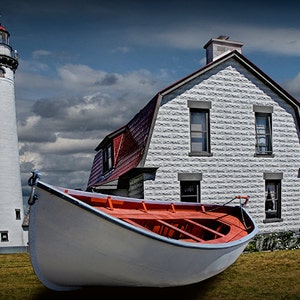 Presque Isle Lighthouse Print: Northern Michigan Seascape Photography
