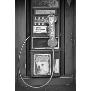 Old Vintage Coin Operated Phone Booth in Pittsburgh Pennsylvania No.0086BW - A Fine Art Black and White Photograph