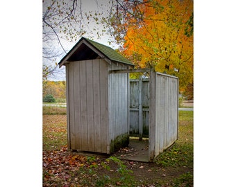 Outhouse Photo, Vintage Outhouse, Rural Outhouse, Michigan Photograph, Country Schoolhouse, Fallasburg Historical District, Fine Art Decor