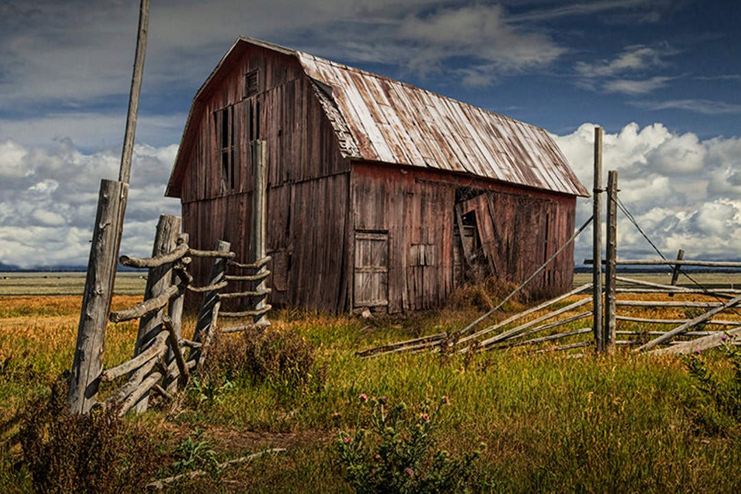 Old Barn Photograph: Western Ranch Landscape Art Print - Etsy