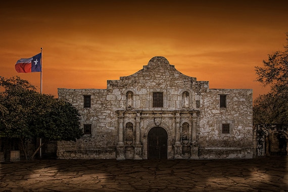 Texas Alamo Wrapped In A Rustic Texas Flag Texas Alamo Wrapped In A Rustic Texas Flag