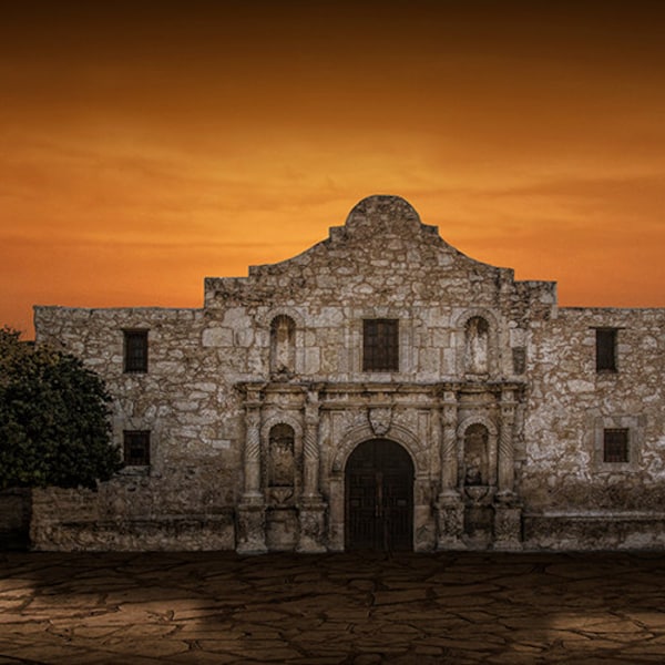 The Alamo Mission, San Antonio Texas, Texas History, Lonestar Flag, Flag Flying, Davy Crockett, Jim Bowie, Fine Art, Historical Photograph