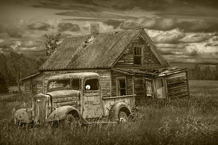Rustic Red Truck Photo Print: Abandoned Farm Landscape Wall Art - Etsy