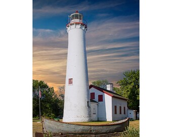 Sturgeon Point Lighthouse Photograph: Lake Huron Nautical Seascape