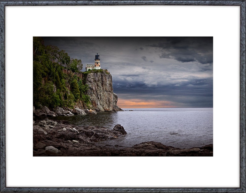 Split Rock Lighthouse, Minnesota Lighthouse, Lighthouse Sunrise, Minnesota Shoreline, Lake Superior, Great Lakes, Seascape Photograph image 2