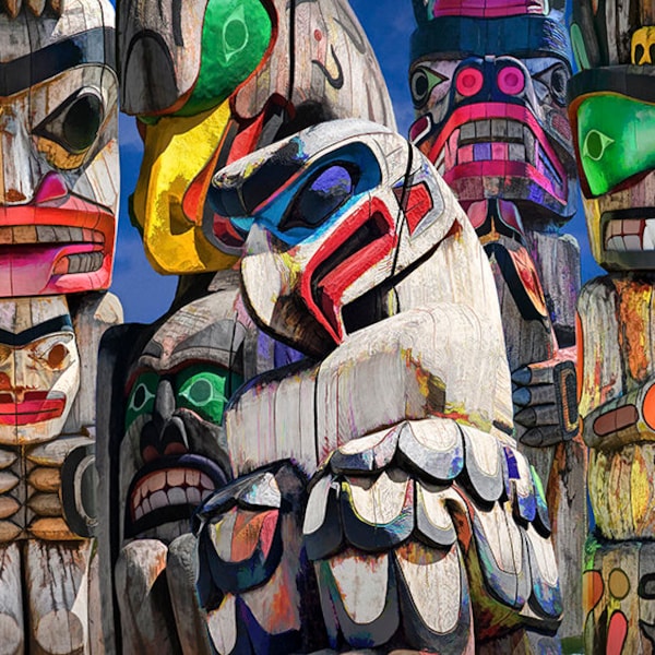 First Nations Totem Pole Photograph: Vancouver Island Wall Art