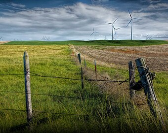 Alberta Windmill Art Print: Prairie Landscape Photograph