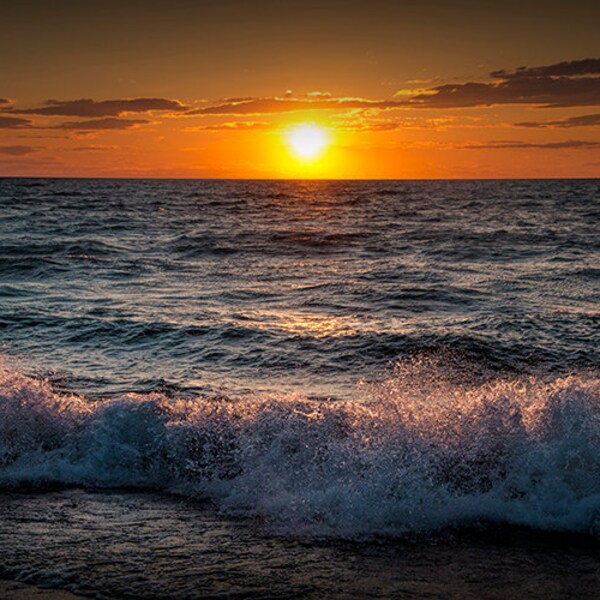 Lake Michigan Sunset Photograph: Frankfort, Point Betsie Seascape Art