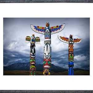 Totem Poles, Northwest Totem, Colorful Fine Art, Aboriginal Art, Tribal Culture, Indigenous People, First Nation, Totem Photograph, Wall Art image 2