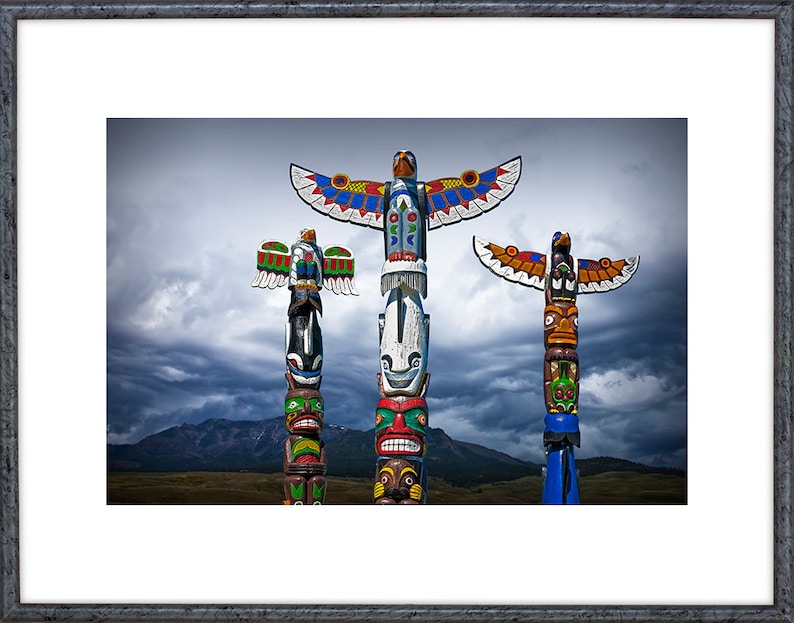 Totem Poles, Northwest Totem, Colorful Fine Art, Aboriginal Art, Tribal Culture, Indigenous People, First Nation, Totem Photograph, Wall Art image 2