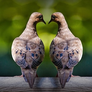 Love Doves, Love Birds, Gift for her, Valentine Heart, Valentines Day, Art print, Valentine Couple, Mourning Doves, Bird Photograph