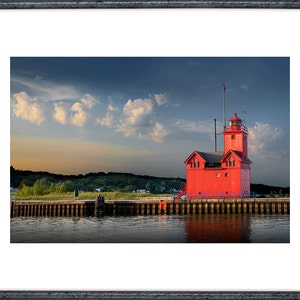 Big Red Lighthouse at Sunrise by Ottawa Beach at Michigan State Park by Holland Michigan No.812 Nautical Seascape Lighthouse Photography image 2