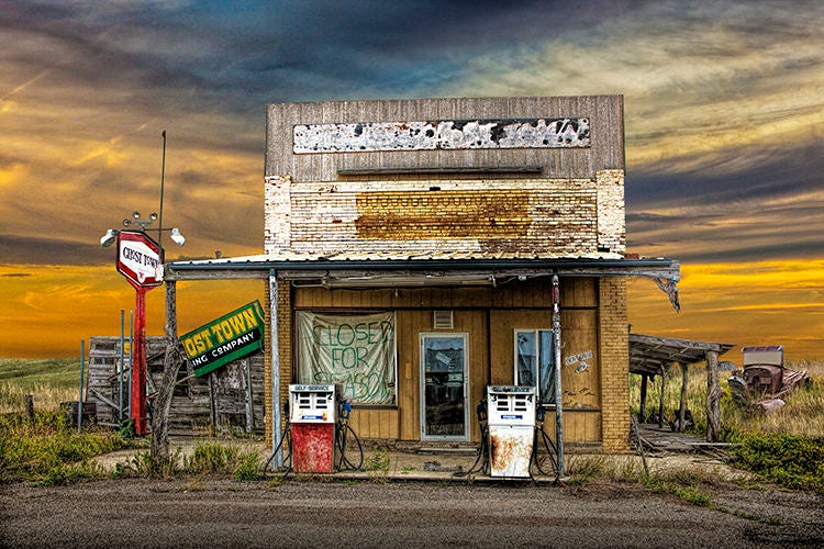 Ghost Town Gas Station Filling Station Gas Pump Abandoned  Etsy