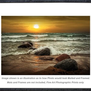 Lake Michigan Sunset Photograph: Sturgeon Bay Seascape, Rustic Cottage Decor image 2