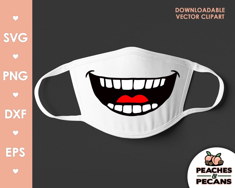 Download Smiling mouth SVG. Happy face mask Svg smiling teeth Face ...