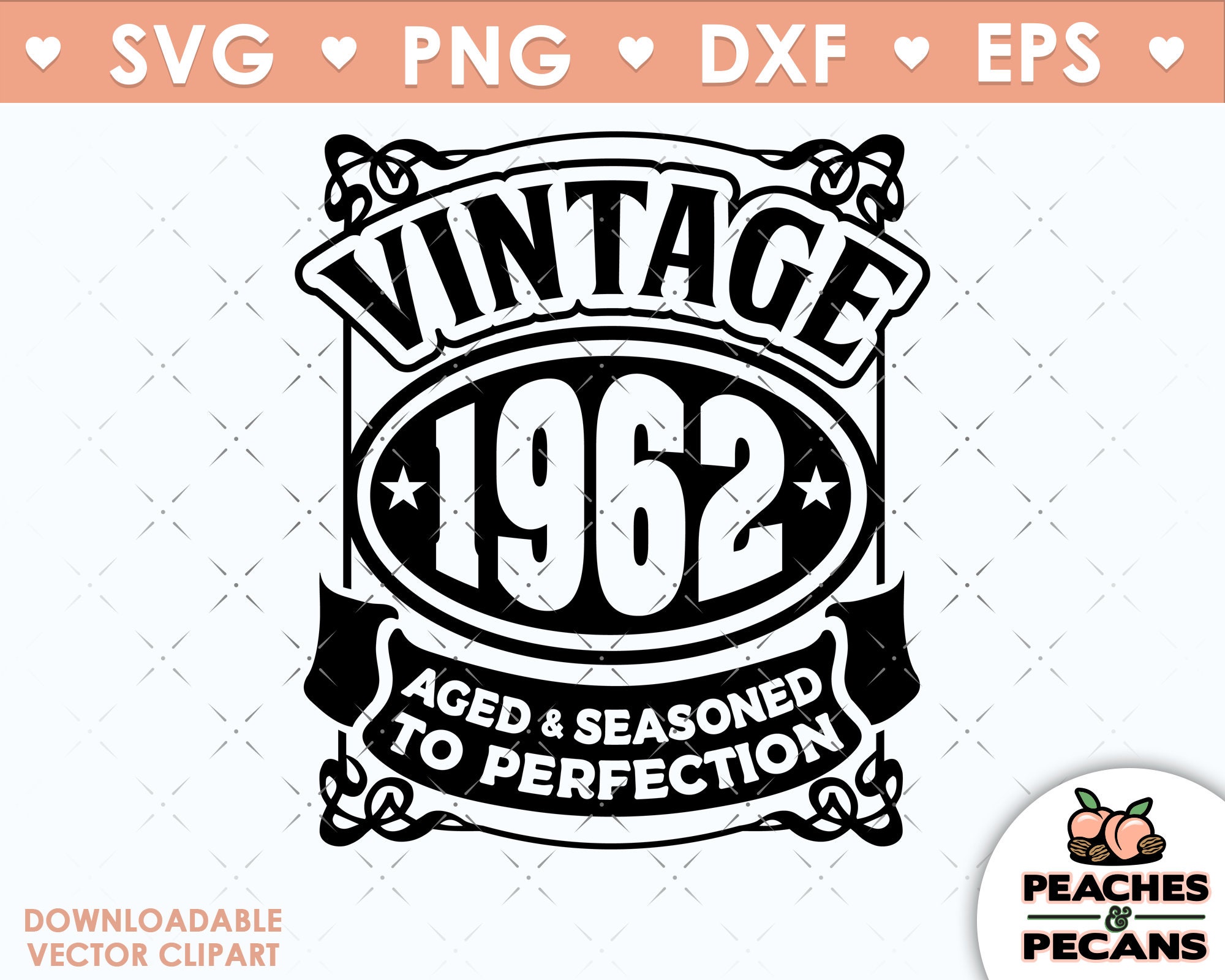 Born in 1962 SVG png. Vintage 58th bithday svg cut Files SVG Etsy