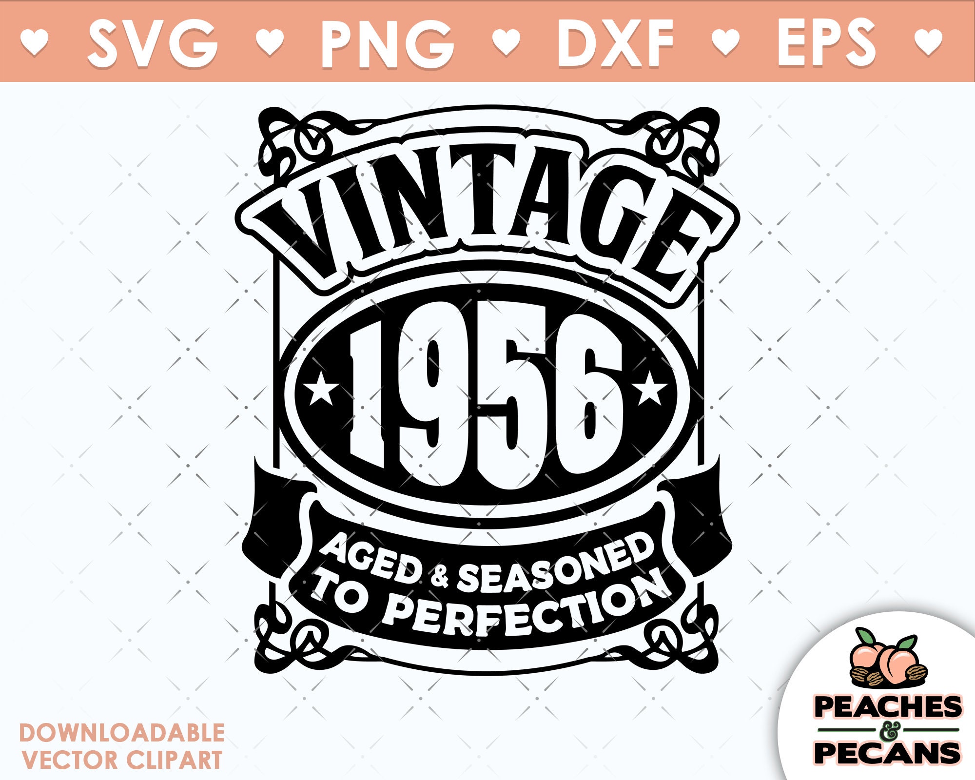 Born in 1956 SVG png. Vintage 64th bithday svg cut Files SVG Etsy