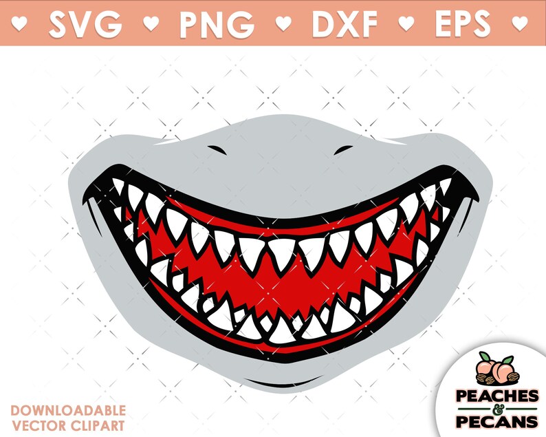 Shark Teeth SVG. Shark face mask Svg Shark teeth Face mask | Etsy