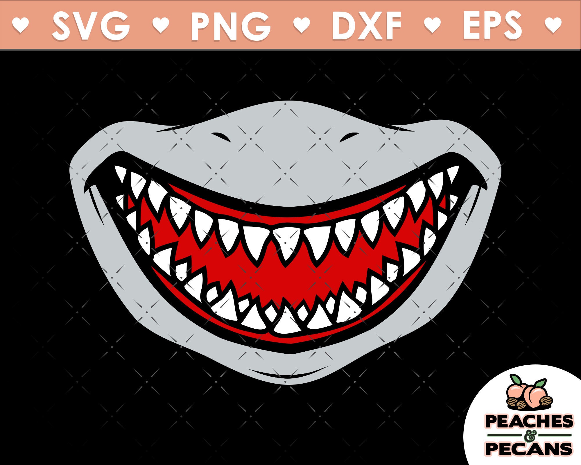 Download Shark Teeth Svg Shark Face Mask Svg Shark Teeth Face Mask Etsy